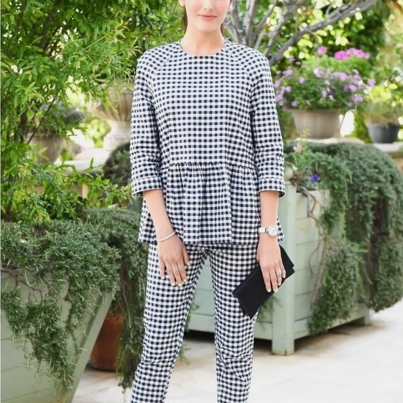 Victoria Beckham gingham peplum top - Picture 3 of 12